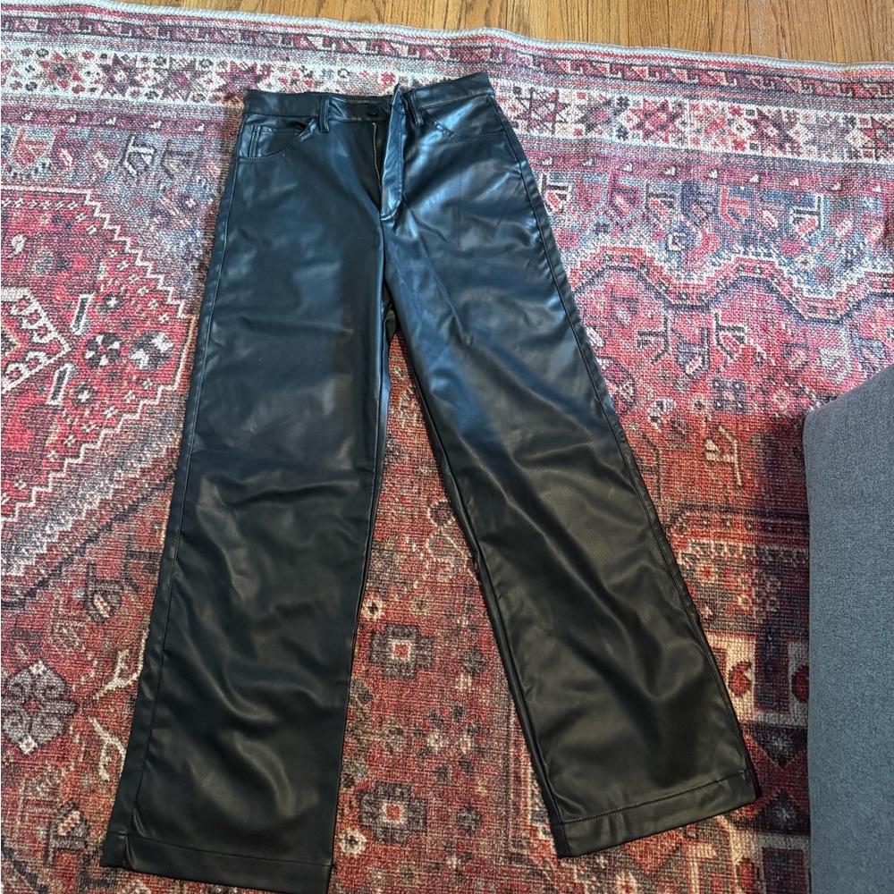 H&M Black Faux Leather Pants